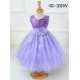 GI1015V ชุดราตรีเด็กผู้หญิงใส่ออกงานแขนกุดช่วงบนปักเลื่อม แต่งดอกไม้ที่เอว สีม่วงอ่อน 
