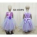 GI1015V ชุดราตรีเด็กผู้หญิงใส่ออกงานแขนกุดช่วงบนปักเลื่อม แต่งดอกไม้ที่เอว สีม่วงอ่อน 