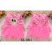 GI1041 เดรสสั้นเด็กผู้หญิง คอกลมแขนยาว ติดหัวใจกลางอก ลายจุด สีชมพูเข้ม S.80/95