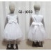GI1053 ชุดราตรีเด็กผู้หญิงใส่ออกงานแขนกุด ช่วงบนแต่งกุหลาบปักเลื่อมเงิน สีขาวออฟไวท์ (Off-white)