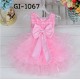 GI1067 ชุดราตรีเด็กผู้หญิงออกงานแขนกุดแต่งไข่มุก กระโปรงฟูฟ่องเป็นชั้นๆ สีชมพูn S.80