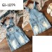 GI1079 เอี๊ยมกระโปรงยีนส์ เด็กผู้หญิง แต่งซิปกระเป๋า สียีนส์ซีด S.100