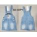 GI1079 เอี๊ยมกระโปรงยีนส์ เด็กผู้หญิง แต่งซิปกระเป๋า สียีนส์ซีด S.100