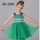 GI1094 ชุดราตรีเด็กผู้หญิง ใส่ออกงาน แขนกุด แต่งลูกไม้รอบเอว คาดโบว์สีเขียว