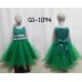 GI1094 ชุดราตรีเด็กผู้หญิง ใส่ออกงาน แขนกุด แต่งลูกไม้รอบเอว คาดโบว์สีเขียว