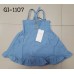 GI1107 เอี๊ยมกระโปรงยีนส์สายเดี่ยว เด็กผู้หญิง กระโปรงบานขอบระบาย สียีนส์อ่อน