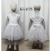 GI1175 ชุดเดรสเด็กผู้หญิงแต่งบ่าผ้าลูกไม้ทรงวีหลังสีขาว ผ้าลูกไม้ช่วงเอวสีขาวนวล