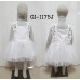 GI1175J ชุดเดรสเด็กผู้หญิงสายเดี่ยวแต่งบ่าผ้าลูกไม้ สีขาวทั้งตัว 