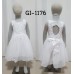 GI1176 ชุดเดรสเด็กผู้หญิงใส่ออกงานแขนกุด ช่วงบนผ้าลูกไม้ เปิดหลังรูปหัวใจ ติดโบว์ สีขาวทั้งตัว (2ชิ้น) S.110