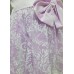 GI1188 ชุดเดรสเด็กผู้หญิงออกงาน แขนกุดลายดอกไม้ติดโบว์ สีม่วง S.90