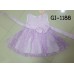 GI1188 ชุดเดรสเด็กผู้หญิงออกงาน แขนกุดลายดอกไม้ติดโบว์ สีม่วง S.90