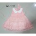 GI1191 ชุดเดรสเด็กผู้หญิง ออกงาน แขนกุดคอบัวสีขาว ติดโบว์ ปักลายดอกไม้ สีโอรส S.100