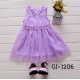 GI1206 ชุดราตรีเด็กผู้หญิง เด็กเล็ก แขนกุดแต่งไข่มุก สีม่วง S.100/110