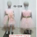 GI1218 เดรสเด็กผู้หญิงออกงานแขนกุด ริบบิ้นคาดเอวติดดอกไม้ กระโปรงสีโอรส (2ชิ้น) S.100/110