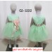 GI1222 เดรสเด็กผู้หญิงออกงานแขนกุด ริบบิ้นคาดเอวติดดอกไม้ กระโปรงสีเขียวตองอ่อน (2ชิ้น) S.70/80