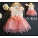 GI1265 มินิเดรสเด็กผู้หญิงออกงานแขนกุดขอบระบายบ่า 2 ข้าง สีชมพู S.100