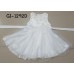 GI1292D ชุดราตรีเด็กผู้หญิง เด็กโตใส่ออกงาน แขนกุด แต่งดอกไม้สีขาวออฟไวท์ (Off-white) ขอบย้วย สีขาว 