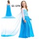 GI1294 ชุดเดรสเด็กผู้หญิง Frozen เจ้าหญิง Elsa  แขนยาวติดคริสตัลที่อก สีฟ้า S.130