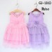 GI1310 ชุดราตรีเด็กผู้หญิงใส่ออกงาน แขนกุดติดดอกไม้ กระโปรงเป็นชั้นๆ สีม่วง S.90