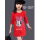 GI1327 เดรสเด็กผู้หญิง คอกลม แขนยาว ลายมินนี่เมาส์ สีแดง S.120