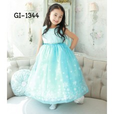 GI1344 ชุดราตรีเด็กผู้หญิง แฟนซี แขนกุด เจ้าหญิงซินเดอเรล่า CINDERELLA สีฟ้า (2ชิ้น) S.130