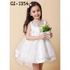 GI1354 ชุดราตรีเด็กผู้หญิง แขนกุด แต่งคริสตัลรอบคอ กระโปรงพองๆ สีขาวออฟไวท์ (Off-white) (2ชิ้น) 