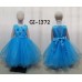 GI1372 ชุดราตรีเด็กผู้หญิงใส่ออกงาน แขนกุดปักดอกไม้แต่งคริสตัล สีฟ้าเข้ม