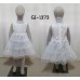 GI1373 ชุดเดรสเด็กผู้หญิงออกงาน แขนกุด แต่งลูกไม้ช่วงบน กระโปรงระบายเป็นชั้นๆ สีขาว 