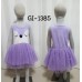 GI1385 ชุดกระโปรงเด็กผู้หญิงแขนกุด จิ้งจอกหลับตา สีม่วง S.100/110