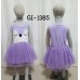 GI1385 ชุดกระโปรงเด็กผู้หญิงแขนกุด จิ้งจอกหลับตา สีม่วง