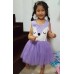 GI1385 ชุดกระโปรงเด็กผู้หญิงแขนกุด จิ้งจอกหลับตา สีม่วง S.100/110