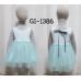 GI1386 ชุดกระโปรงเด็กผู้หญิงแขนกุด กระโปรงฟูฟ่อง สีมิ้นท์ S.140