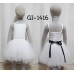 GI1416 ชุดเดรสเด็กผู้หญิงสายเดี่ยว กระโปรงฟูฟ่องสีขาว S.90