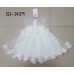 GI1429 เดรสสั้นเด็กผู้หญิง เด็กเล็กออกงาน แขนกุดซีทรูช่วงบนแต่งดอกไม้สีขาวล้วน 