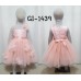GI1439 ชุดเดรสเด็กผู้หญิง แขนกุดซีทรู แต่งดอกไม้ดอกใหญ่ สีพีช (2ชิ้น) S.130/140
