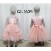 GI1439 ชุดเดรสเด็กผู้หญิง แขนกุดซีทรู แต่งดอกไม้ดอกใหญ่ สีพีช (2ชิ้น)