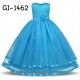 GI1462 ชุดราตรีเด็กผู้หญิง เด็กโต แขนกุดแบบเรียบหรู แต่งชายกระโปรงด้วยริบบิ้น สีฟ้า S.120