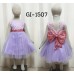 GI1507 ชุดราตรีเด็กผู้หญิงออกงานแขนกุด แต่งเลื่อมคาดเอว เว้าด้านหลัง สีม่วง (2ชิ้น) S.110