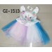 GI1513 ชุดแฟนซีม้ายูนิคอร์น แต่งระบายที่ขอบแขนและรอบเอวสีขาว S.120