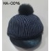 HA0096 หมวกเด็กผู้ชาย ทรงกลมมีพู่ด้านบน ลายริ้วสีดำ