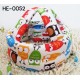 HE0052 หมวกกันน็อคเด็ก หมวกกันกระแทกเด็ก สีครีมลายนกฮูก (40-53cm) 