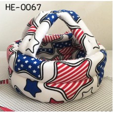 HE0067 หมวกกันน๊อคเด็ก หมวกกันกระแทกเด็ก สีขาวลายดาวธงชาติอเมริกา (40-53cm)
