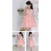 GI0981C เดรสเด็กผู้หญิง เด็กโต แขนสั้น กระโปรงระบายเป็นชั้นๆ สีโอรสอ่อน 