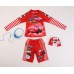 SW0164 ชุดว่ายน้ำเด็กผู้ชาย แบบเสื้อแขนยาว กางเกงขาสามส่วน พร้อมหมวก ลายคาร์ Cars  (3ชิ้น) 