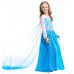 GI1294 ชุดเดรสเด็กผู้หญิง Frozen เจ้าหญิง Elsa  แขนยาวติดคริสตัลที่อก สีฟ้า S.130