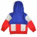 CO0160 ชุดเสื้อกันหนาวเด็ก แขนยาวซิปหน้าพร้อมฮู้ด และกางเกงขายาว ลายซุปเปอร์ฮีโร่ กัปตันอเมริกา (2ชิ้น)