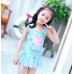 SW0156 ชุดว่ายน้ำเด็กผู้หญิง แขนกุดแบบบอดี้สูท กระโปรงเย็บติดลาย Peppa Pig สีฟ้า (ไม่มีหมวก) 