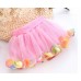 LE0353 กระโปรงเด็กผู้หญิง ด้านในกระโปรงใส่กลีบกุหลาบหลากสี สีชมพู S.90