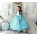 GI1344 ชุดราตรีเด็กผู้หญิง แฟนซี แขนกุด เจ้าหญิงซินเดอเรล่า CINDERELLA สีฟ้า (2ชิ้น) S.130