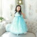 GI1344 ชุดราตรีเด็กผู้หญิง แฟนซี แขนกุด เจ้าหญิงซินเดอเรล่า CINDERELLA สีฟ้า (2ชิ้น) S.130